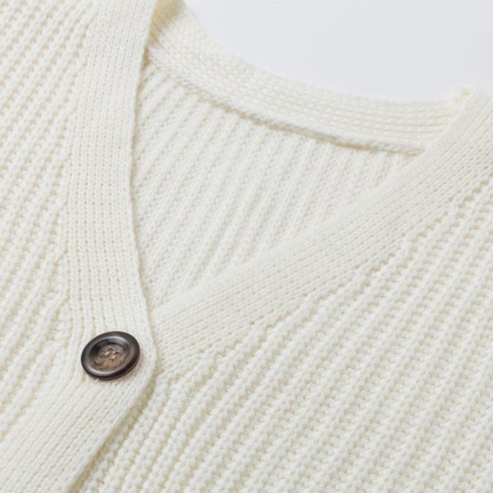 Knit Button Front V-neck Cardigan - Picture 10 of 16